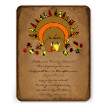 Invitación linda de la cena de la acción de gracia