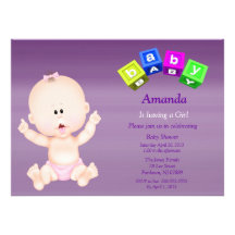 Invitación linda de la ducha de los bloques del be