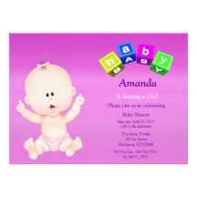 Invitación linda de la ducha de los bloques del be