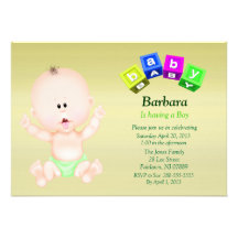 Invitación linda de la fiesta de bienvenida al beb