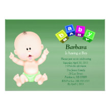 Invitación linda de la fiesta de bienvenida al beb