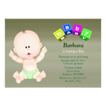 Invitación linda de la fiesta de bienvenida al beb