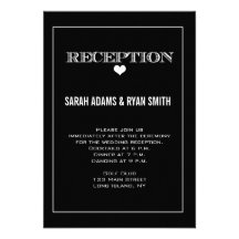Invitación linda de la recepción nupcial del negro
