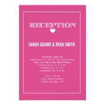 Invitación linda de la recepción nupcial del rosa 