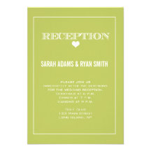 Invitación linda de la recepción nupcial del verde