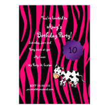 Invitación linda del cumpleaños de la vaca