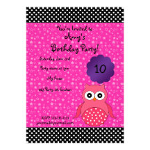 Invitación linda del cumpleaños del búho