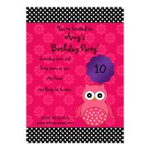 Invitación linda del cumpleaños del búho