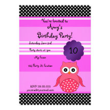 Invitación linda del cumpleaños del búho