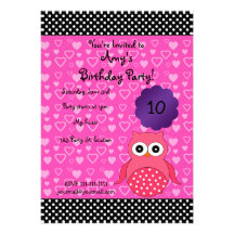 Invitación linda del cumpleaños del búho