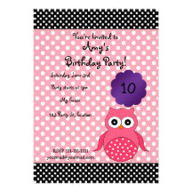 Invitación linda del cumpleaños del búho