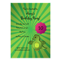 Invitación linda del cumpleaños del dragón