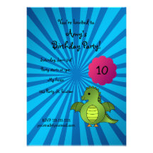 Invitación linda del cumpleaños del dragón