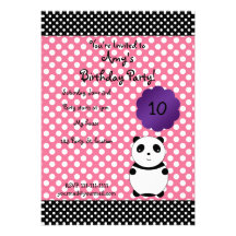Invitación linda del cumpleaños del oso de panda