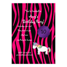 Invitación linda del cumpleaños del unicornio