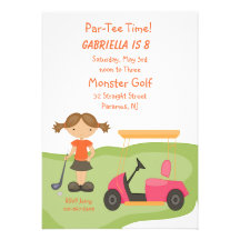 Invitación linda del fiesta de los chicas del golf