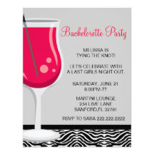 Invitación linda del fiesta de Martini Bachelorett