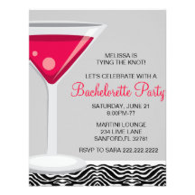 Invitación linda del fiesta de Martini Bachelorett