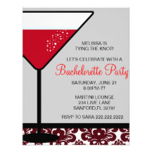 Invitación linda del fiesta de Martini Bachelorett
