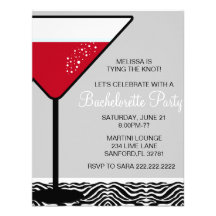 Invitación linda del fiesta de Martini Bachelorett