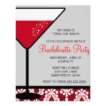 Invitación linda del fiesta de Martini Bachelorett