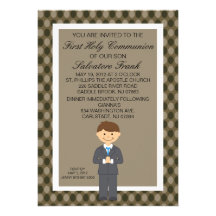 Invitación linda del muchacho de la comunión de Br
