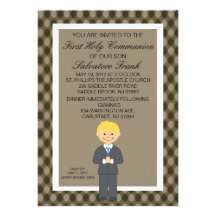 Invitación linda del muchacho de la comunión de Br
