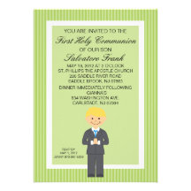 Invitación linda del muchacho de la comunión de la