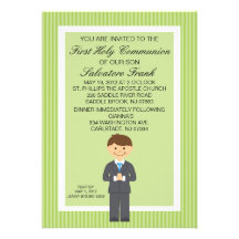 Invitación linda del muchacho de la comunión de la
