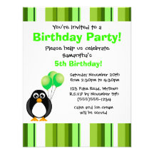 Invitación linda del Partido Verde del cumpleaños 