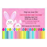 Invitación linda y colorida del conejito de pascua