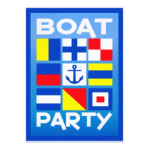 Invitación marítima del fiesta del barco