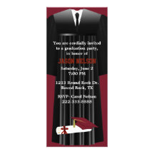 Invitación marrón elegante de la fiesta de graduac