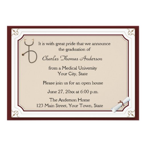 Medical Assistant Graduation Invitations Medical Assistant Graduation Invitations