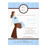 invitación moderna azul de la fiesta de bienvenida
