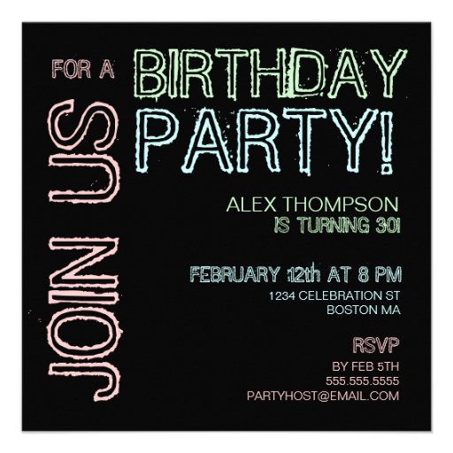 Invitación moderna de la fiesta de cumpleaños de l