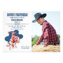 Invitación moderna de la foto del vaquero