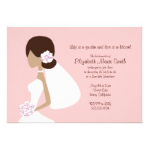 Invitación moderna de la silueta de la novia
