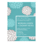 Invitación moderna del boda:: Flores de la aguamar