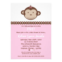 invitación moderna del par del cumpleaños del mono