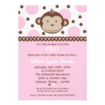invitación moderna del par del cumpleaños del mono
