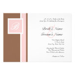 Invitación moderna del rosa y blanca del boda