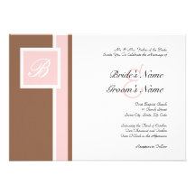 Invitación moderna del rosa y blanca del boda