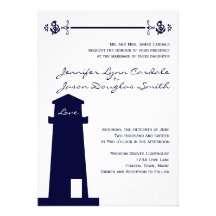 Invitación náutica del boda del ancla del faro de 