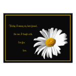 Invitación negra blanca del boda de la margarita d