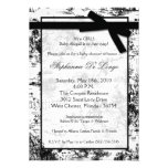 invitación negra de la fiesta de bienvenida al beb