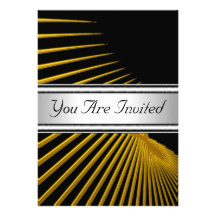 Invitación negra de la fiesta de cumpleaños del or