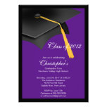 Invitación negra de la fiesta de graduación del ca