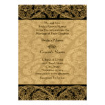 Invitación negra del boda del damasco del monogram
