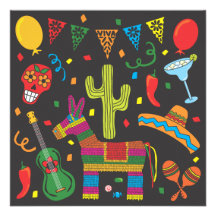 Invitación negra del fiesta de la fiesta de Cinco 